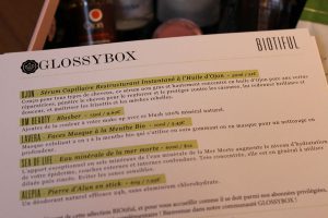 Glossybox d'Avril - Biotiful