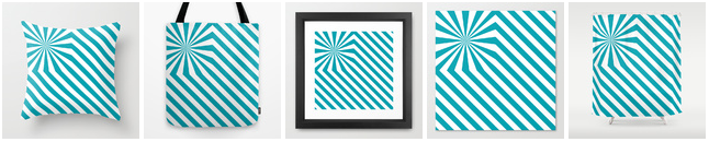 Explosion de rayures - Bleu - Society6